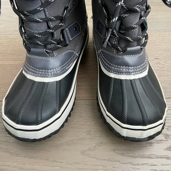 Outbound 3M Thinsolate Water Res Suede & Manmade Winter Boots Frost Grey Blk 9 - Picture 3 of 13